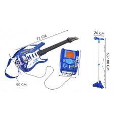 Gitara elektryczna+mikrofon+wzmacniacz niebiański 22409 (akce)
