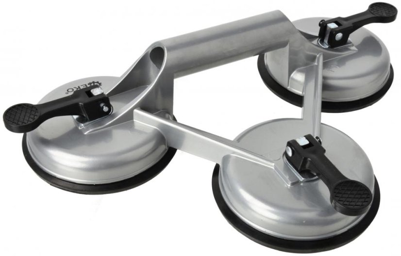 Aluminium-Saugnapf für Glas 3 x 115 mm, Tragfähigkeit 130 kg, GEKO