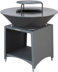 Grill Strend Pro Fiesta, finisaj antracit, diametru oțel 100 cm, cu șemineu