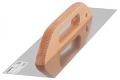 Strend Pro Premium Kelle, mit Holz. mit Griff, 380x130 mm, 0,7 mm, gerade, Edelstahl