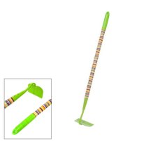 Dječja ravna metalna motika, drvena ručka, pruge u boji, 72 cm