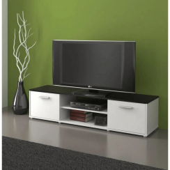 TV stolek, bílá/černá, ZUNO NEW 01