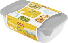 Zestaw Curver® Puszka prostokątna, 500 ml +1000 ml +2000 ml, mix kolorów miętowy/szary/brzoskwiniowy (akce)