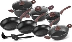 Set de vase MagicHome Black Marble Line, 13 piese