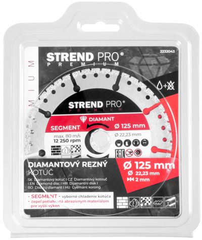 Disc Strend Pro Premium, lipit în vid, 125 mm, diamant, tăiere, multi