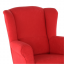 Fotelja sa tabureom, štof crvena, ASTRID