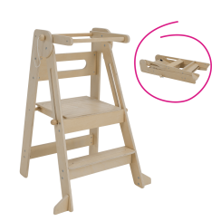 Montessori összecsukható tanulótorony, természetes, URIAN (akce)