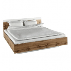 Bračni krevet, 160x200, wotan hrast/bijela, GABRIELA