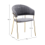 Designer Esszimmerstuhl, graubrauner Samtstoff/Goldchrom, DASMIN TYP 1