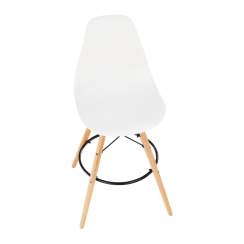 Barová židle, bílá/buk, CARBRY 2 NEW - AKCE