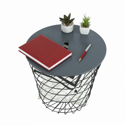Příruční stolek, grafit/černá, BATIS TYP 3