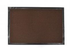 Mata 50x80 cm guma+tekstylia brązowe paski z gumowym brzegiem KLC