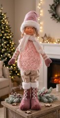 Decor de Craciun MagicHome, Baiat, roz, 75 cm