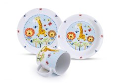 Tanier detský 3-dielna porcelánová sada SAFARI