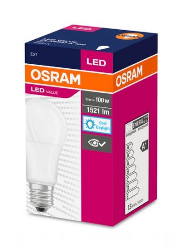 Žiarovka OSRAM® LED FR 100 (ean1042) non-dim, 13W/865 E27 6500K Value CLASSIC A