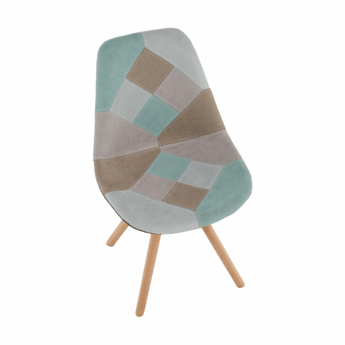 Blagovaonska stolica, patchwork mentol/smeđa, GLORIA