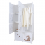 Dětská modulární skříň, bílá/hnědý vzor, KIRBY