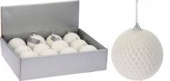 Dísz függő labda 8 cm polifoam fehér