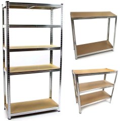 Metallregal mit 5 Fachböden aus MDF-Platte 1800 x 900 x 400 mm, Tragkraft 175 kg, MAR-POL