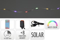 Vrtna svetilka 240 LED verižna barvna solarna. s časovnikom, s funkcijami /12m