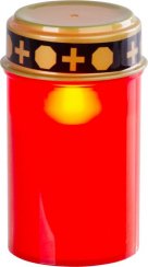 Kahanec MagicHome TG-10, s LED svíčkou, na hrob, červený, 12 cm, součást balení 2xAA