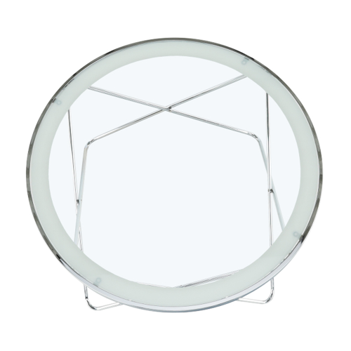 Klubska mizica, krom/prozorno steklo, LEONEL
