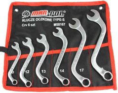 Sada vyhnutých očkoplochých kľúčov, 10-19 mm, MAR-POL