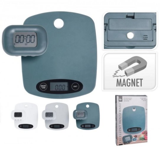 Digitalna kuhinjska tehtnica do 5 kg + minutni odštevalnik z magnetom