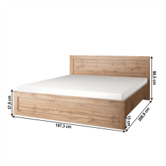 Franciaágy, 180x200, wotan tölgy, MORATIZ