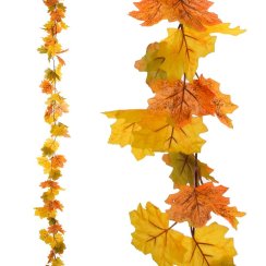 Girlanda jesenskih listov javor rumena/zelena/oranžna 177 cm