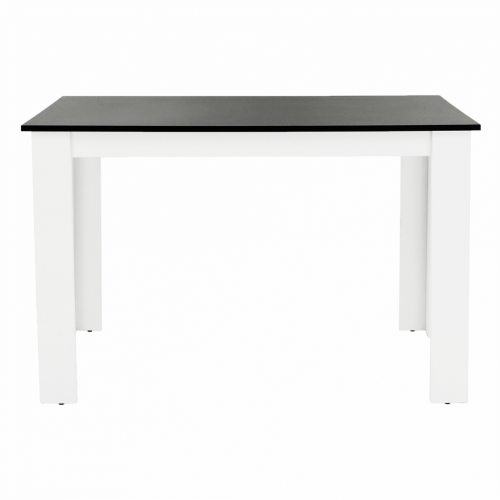 Jídelní stůl, bílá/černá, 120x80 cm, KRAZ