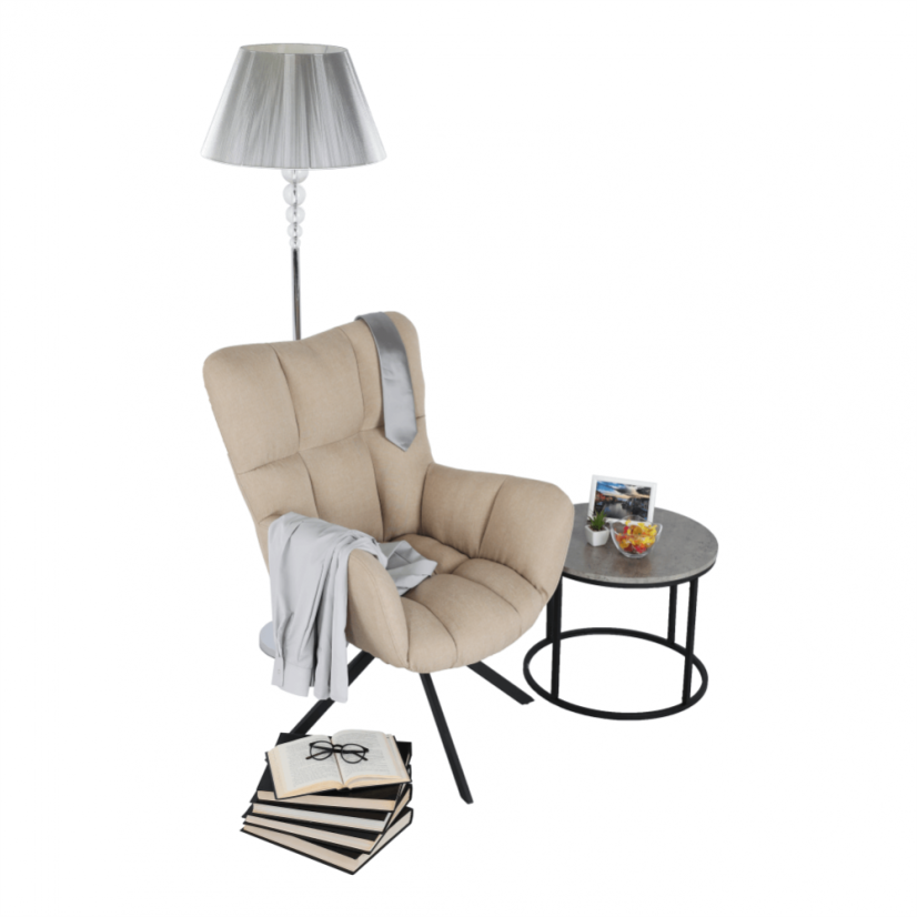 Designer-Drehstuhl, beige/schwarz, KOMODO