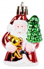 Ozdoba MagicHome Vánoce, 6 ks, santa, na vánoční stromeček, 6 cm