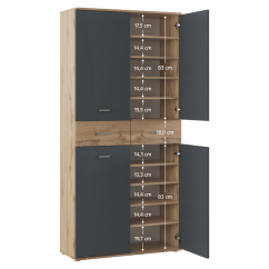 Schuhschrank/Regal, Graphit/Wotaneiche, VILOT