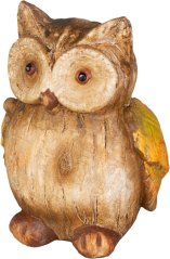 MagicHome Naturdekoration, Eule, Polyresin, 7,8x6,8x10 cm