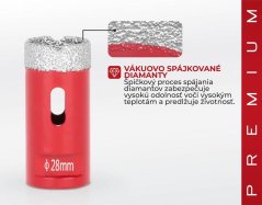 Rezalnik Strend Pro Premium DCB11, 28 mm, M14, kronski, diamantni, profesionalni