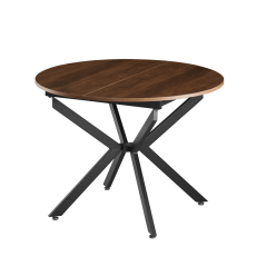 Raztegljiva jedilna miza, temni hrast/črna, 100x100-140x75 cm, ABERO TIP 1