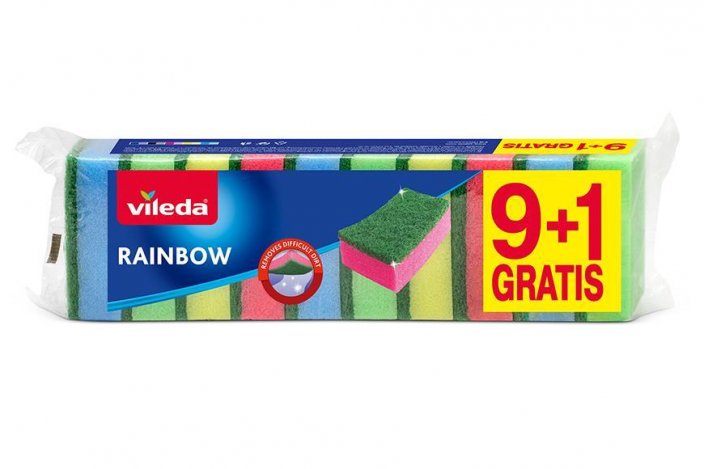 Schwamm Vileda Rainbow, Spülschwamm, Packung. 9+1 Stk