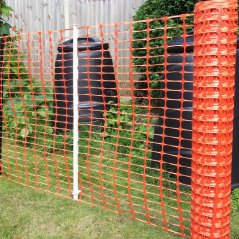 BARRIER.NET Markierungsnetz, orange, Kunststoff, 1 m, L-30 m, UV, HDPE, für Gebäude- und Grundstücksgrenzen (akce)