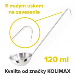Kuhinjska zajemalka iz nerjavečega jekla 120 ml/8 cm, dolžina 28 cm, kolimaks
