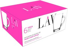 Vega-Becher, Glas, für Kaffee/Tee, 0,250 l, 76x100 mm, 6er-Set