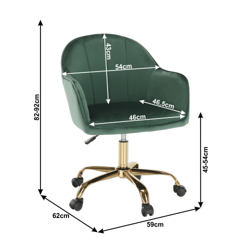 irodai szék, zöld Velvet szövet/arany, EROL