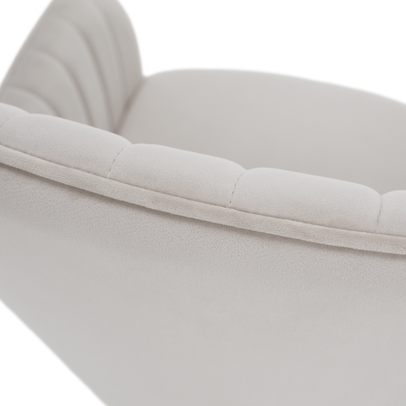 Designer-Sessel, beige Samtstoff, AURIL