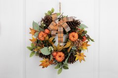 Venček MagicHome Nature, jesen, oranžen, s pentljo, 35 cm