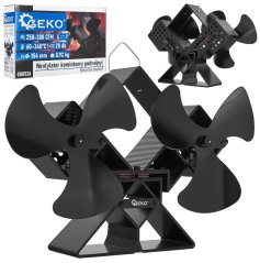 Ventilator șemineu fără magnet, dublu, GEKO
