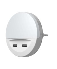 LEDVANCE LUNETTA® USB svetilka, LED, vtičnica, 2x USB polnilna vrata, 3lm, 3000K, senzor dan-noč