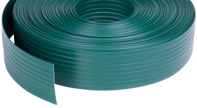 Tape Strend Pro EUROSTANDARD, 47,5 mm, L-35 m, tieniaca, verde, acoperire, pentru panouri de gard, cu 20 cleme, 1000g/m2, PVC, RAL6005