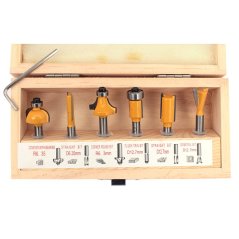 Zestaw 6-częściowych frezów trzpieniowych do drewna, trzpień mocujący 8 mm, XL-TOOLS
