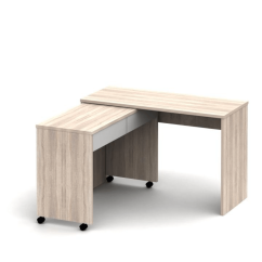 Klappbarer PC-Tisch mit Schubladen, Sonoma-Eiche/Weiß, VERSAL NEU