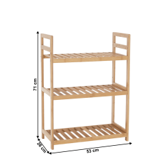 3-policový regál, přírodní bambus, FIORE TYP 1